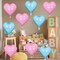 Pink Blue Heart Foil Balloons, 18Inch Gender Reveal Party Decorations, Pastel Blue and Baby Pink Heart Shape Mylar Balloon for Girls or Boys Baby Shower Birthday Wedding Bridal Shower Party Supplies